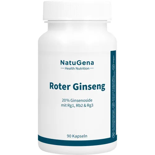 RED PANAX Ginseng 20% Ginsenosides vegan Capsules 90 count