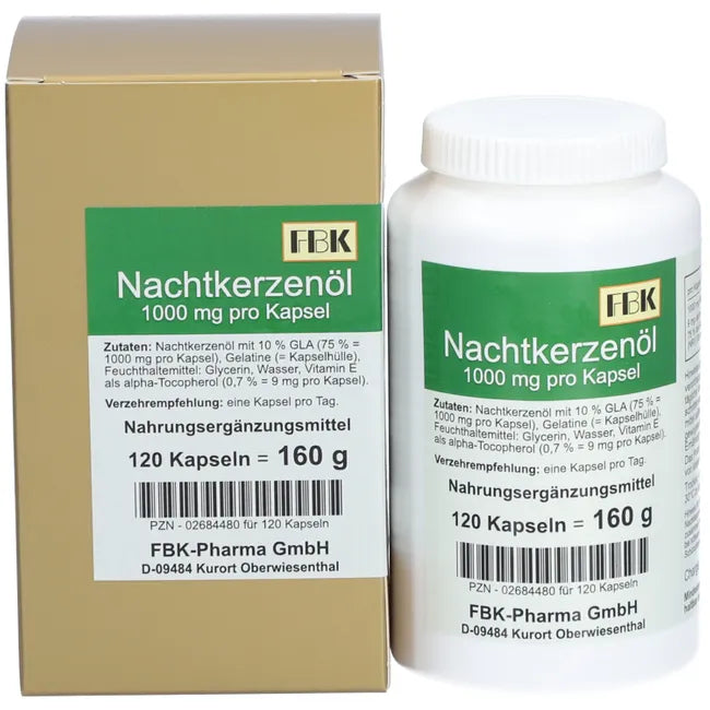 Rheumatism, neurodermatitis, hay fever, Evening primrose oil 1000 capsules 120 pieces