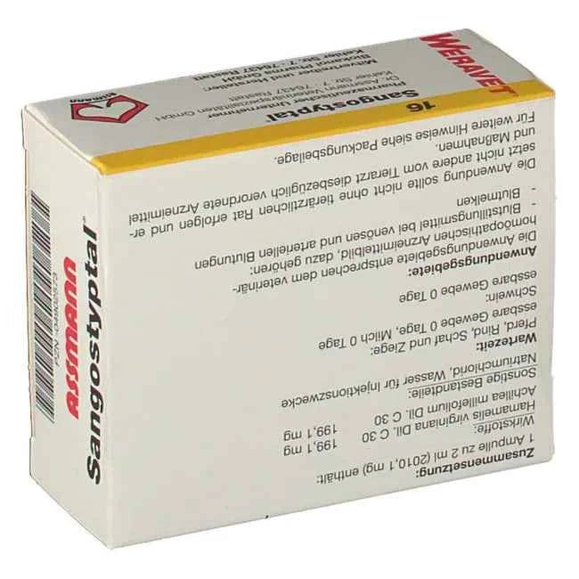 SANGOSTYPTAL 16 ampoules vet. 10X2 ml