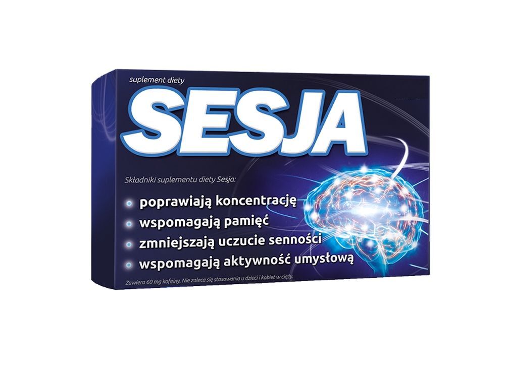 SESSION, ginkgo biloba extract, ginseng root, Brahmi leaves, caffeine