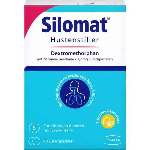 SILOMAT Cough Suppressant DMP Lemon Lozenges 40 Count