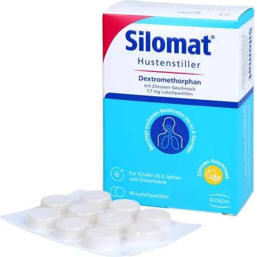 SILOMAT Cough Suppressant DMP Lemon Lozenges 40 Count