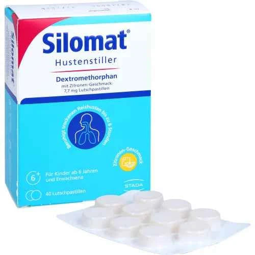 SILOMAT Cough Suppressant DMP Lemon Lozenges 40 Count