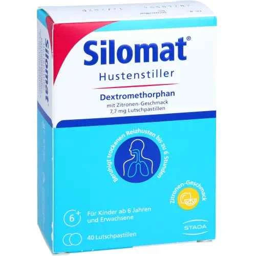 SILOMAT Cough Suppressant DMP Lemon Lozenges 40 Count