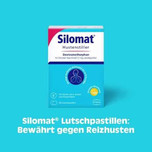 SILOMAT Cough Suppressant DMP Lemon Lozenges 40 Count