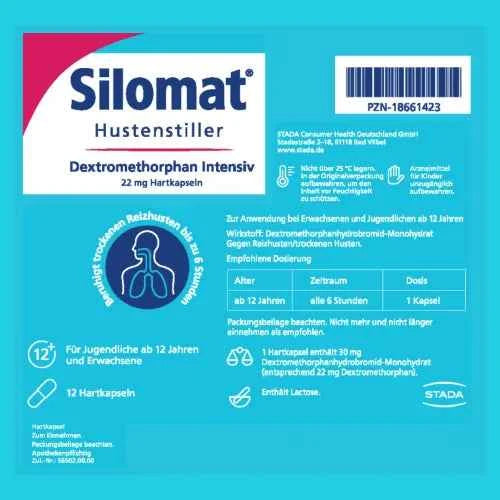 SILOMAT Cough Suppressant Dextromethorphan Intensive 12 tablets