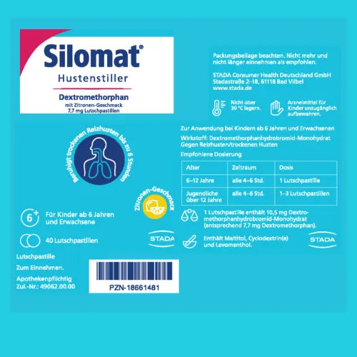 SILOMAT DMP lozenges 40 dextromethorphan