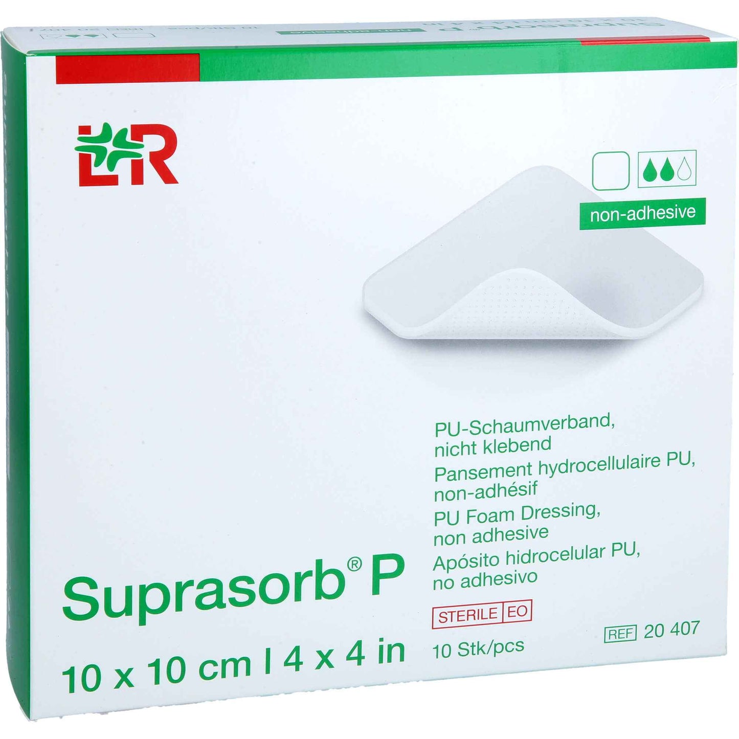 SUPRASORB P PU foam non-adhesive 10x10 cm