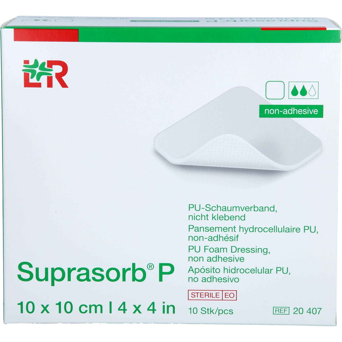 SUPRASORB P PU foam non-adhesive 10x10 cm