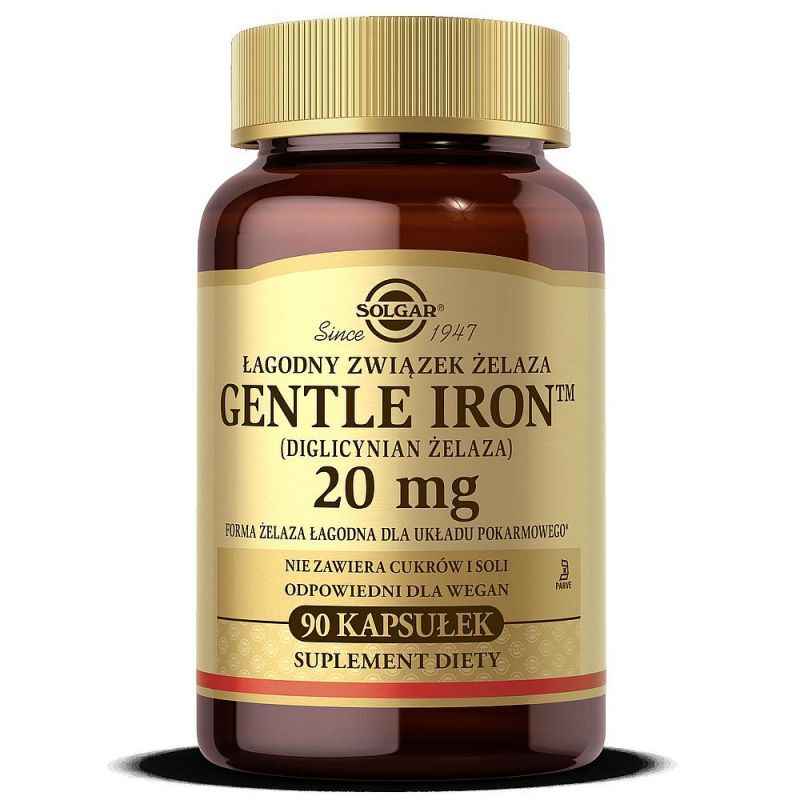 Solgar Gentle Iron Iron - a mild iron preparation 20mg x 90 Capsules