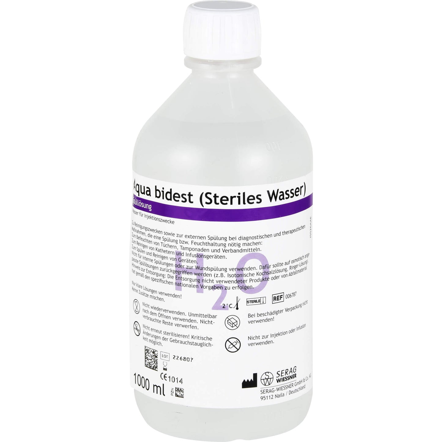 Sterile water for injection UK, AQUA BIDEST rinsing solution