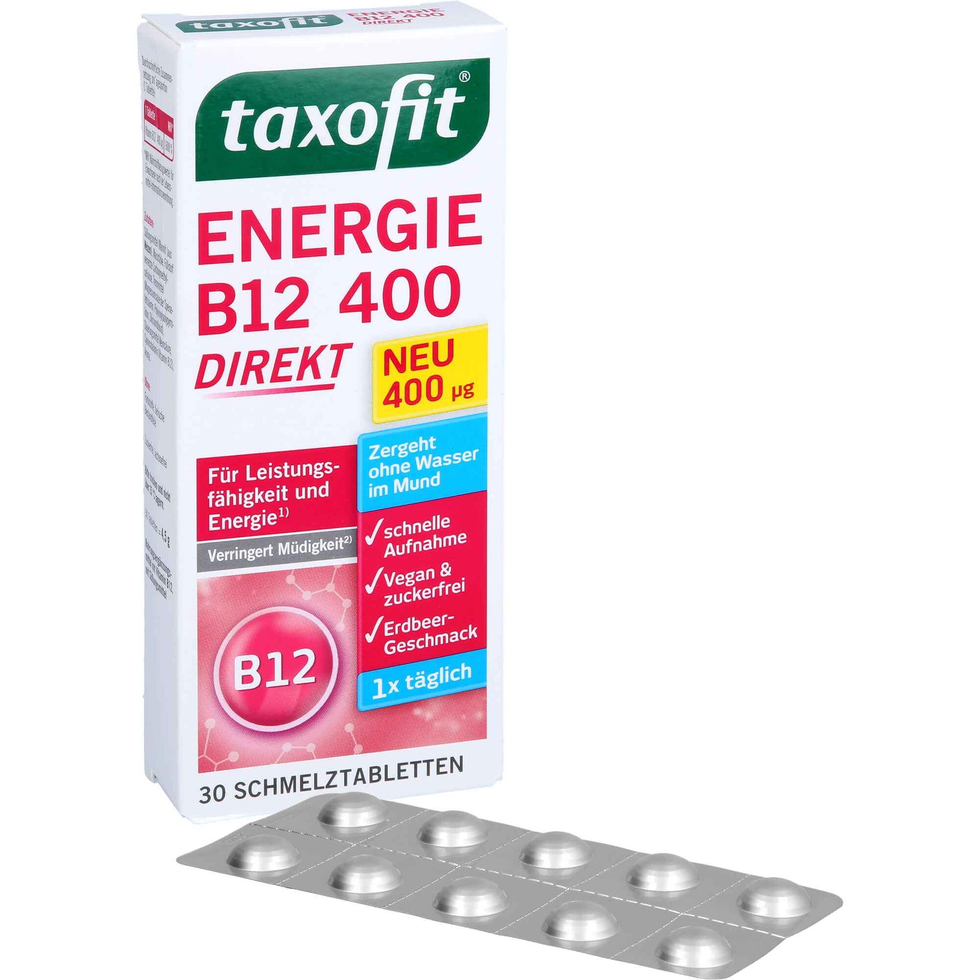 TAXOFIT Energy Vitamin B12 400 Direct Melt Tablets