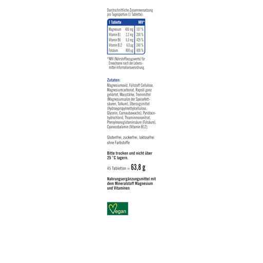 TAXOFIT Magnesium 400+B1+B6+B12+Folic Acid Tablets