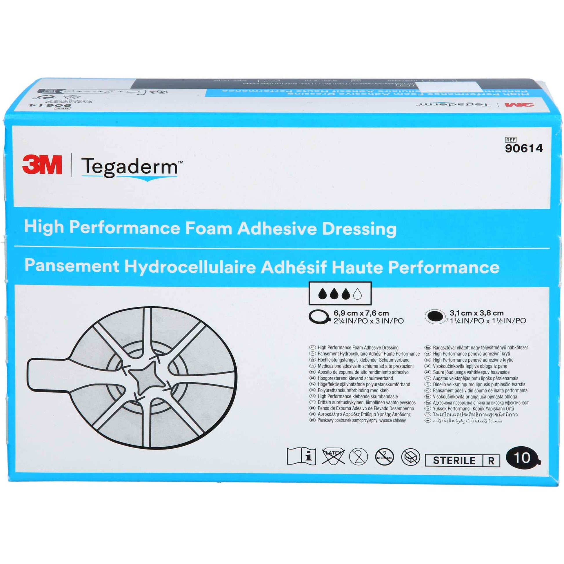 TEGADERM Foam Adhesive 6.9x7.6 cm oval 90614