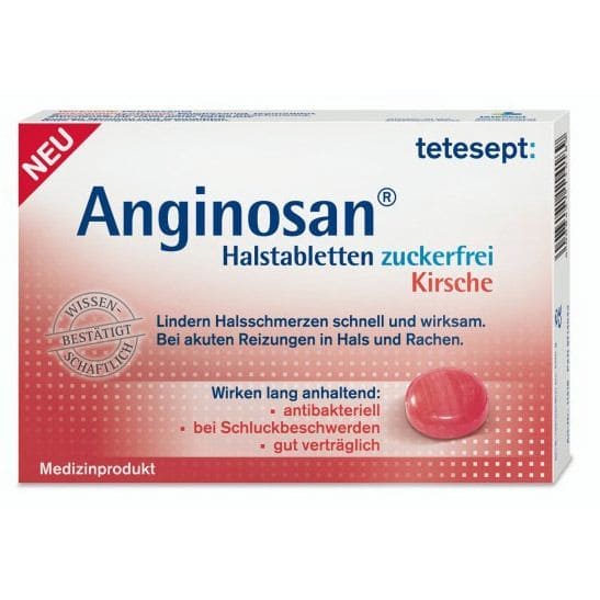 TETESEPT Anginosan throat lozenges sugar-free cherry - UKDorf 