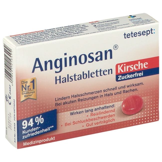 TETESEPT Anginosan throat lozenges sugar-free cherry - UKDorf 