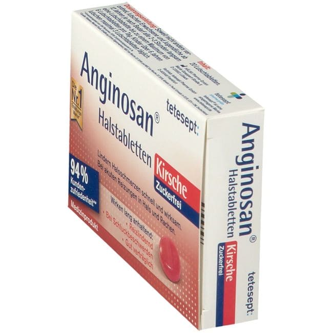 TETESEPT Anginosan throat lozenges sugar-free cherry - UKDorf 