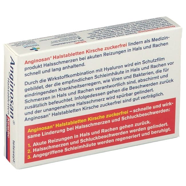 TETESEPT Anginosan throat lozenges sugar-free cherry - UKDorf 