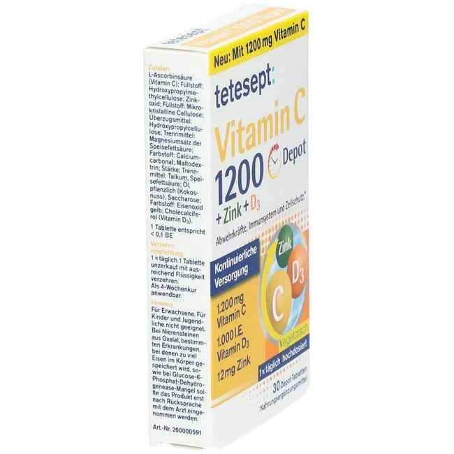 TETESEPT Vitamin C 1,200+Zinc+D3 depot tablets