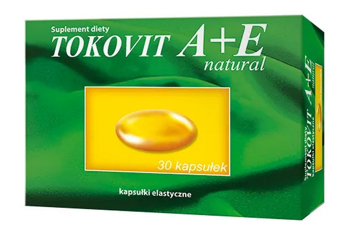 Tokovit A + E x 30 natural capsules, vitamin e for skin, vitamin a for skin, beta carotene supplement