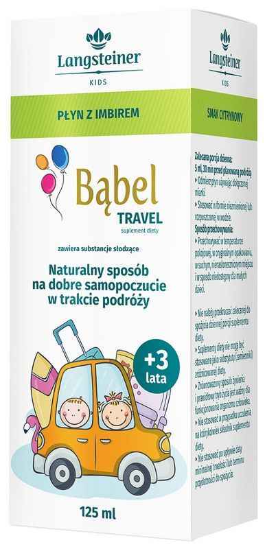 Travel liquid with ginger for children