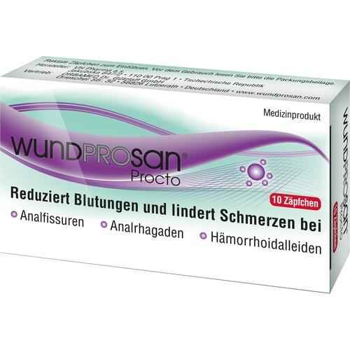 Treatment of hemorrhoids, anal fissures, wounds in the anal-rectal area, WUNDPROSAN Procto Suppositories
