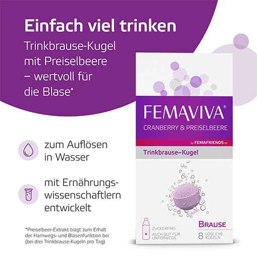 Urinary tract and bladder function, FEMAVIVA drinking splash ball