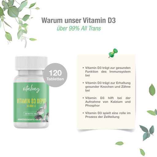 VITAMIN D3 DEPOT 10,000 IU cholecalciferol tablet 120 pcs