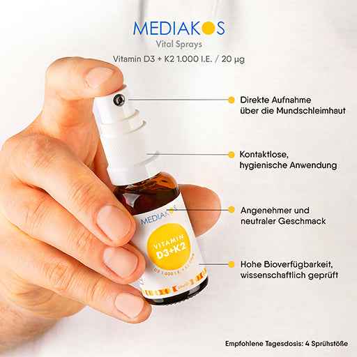 VITAMIN D3+K2 1000 IU 20 µg Mediakos Vital Spray