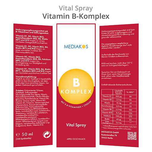 VITAMIN B COMPLEX Mediakos Vital Spray vegan
