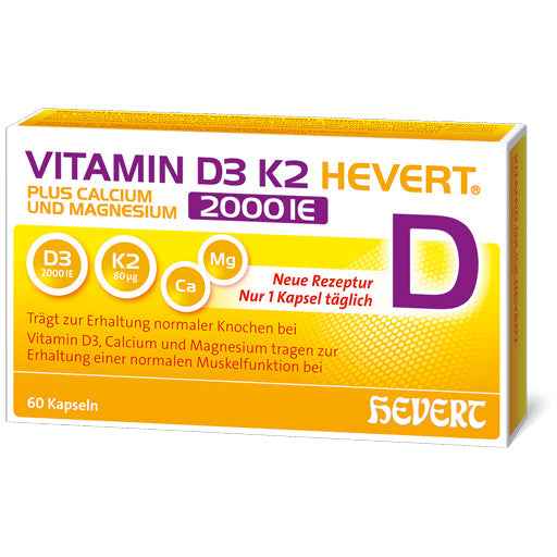 VITAMIN D3 K2 Hevert+Calcium and Magnesium 2000 IU