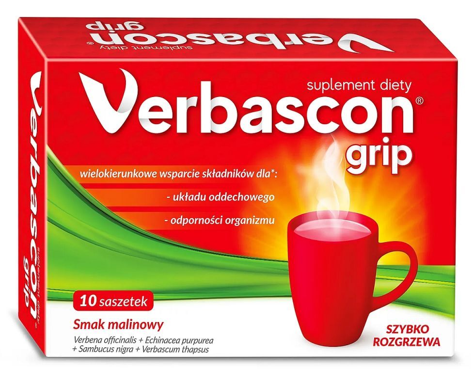 Verbascon Grip x 10 sachets African geranium, elderberry, mullein extract
