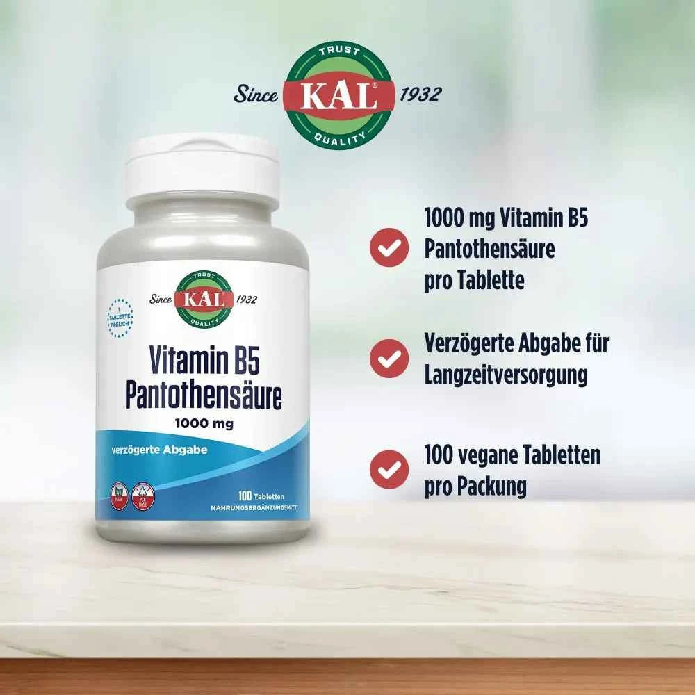 Vitamin B5 1000 mg Tablets, 100 tablets
