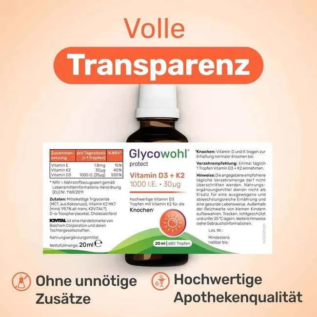 Vitamin D3 1000 IU+K2 30 μg Drops 20 ml