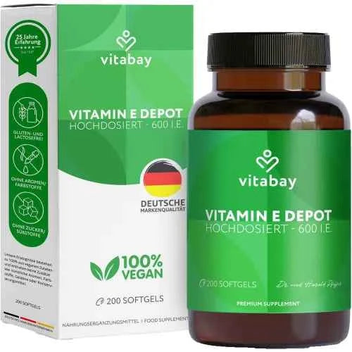 Vitamin E 600 IU Depot, vegan, high-dose, softgel, 200 tablets