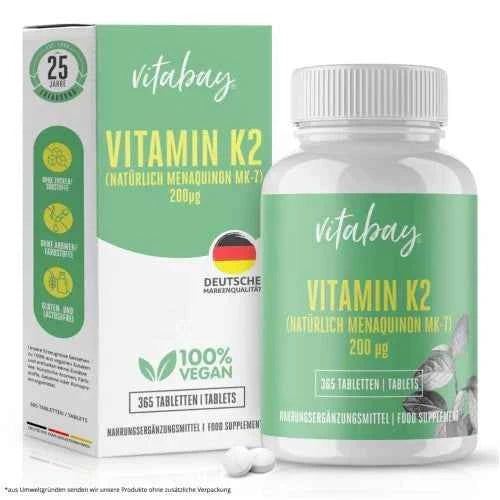 Vitamin K2 200 µg MK-7 vegan tablets, annual pack (365 tablets)