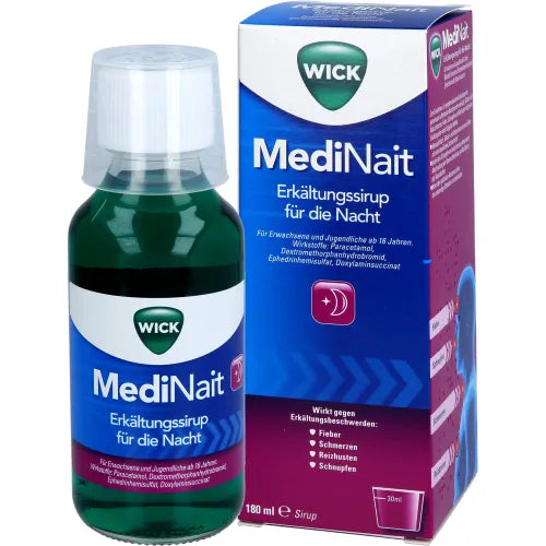 WICK MediNait cold syrup 180 headache, fever, runny nose and dry cough