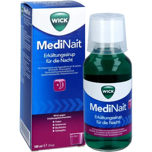 WICK MediNait cold syrup 180 headache, fever, runny nose and dry cough