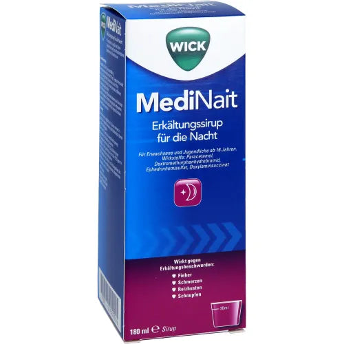 WICK MediNait cold syrup 180 headache, fever, runny nose and dry cough