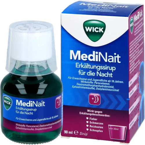 WICK MediNait cold syrup 90 headache, limb or sore throat
