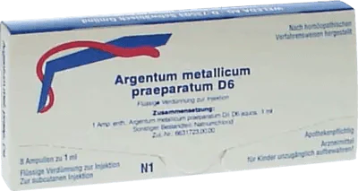 Weakness, chronic mental overload, ARGENTUM METALLICUM praeparatum D 6 ampoules - UKDorf 