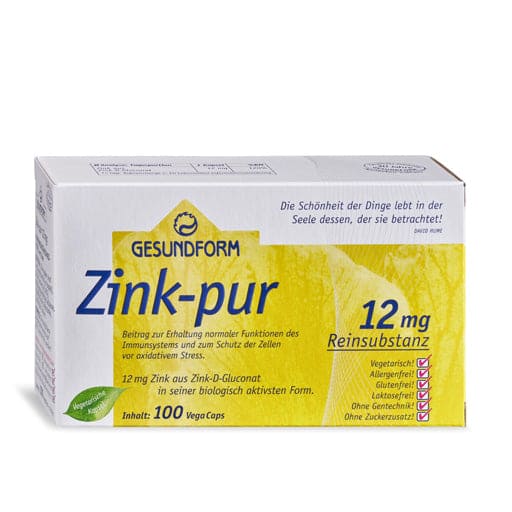 Zinc D-gluconate, GESUNDFORM Zink Pur capsules - UKDorf 