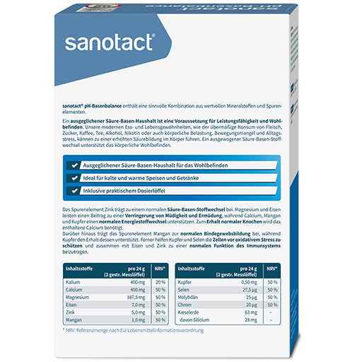 Zinc for normal acid-base metabolism, minerals, race elements pH-Base Balance