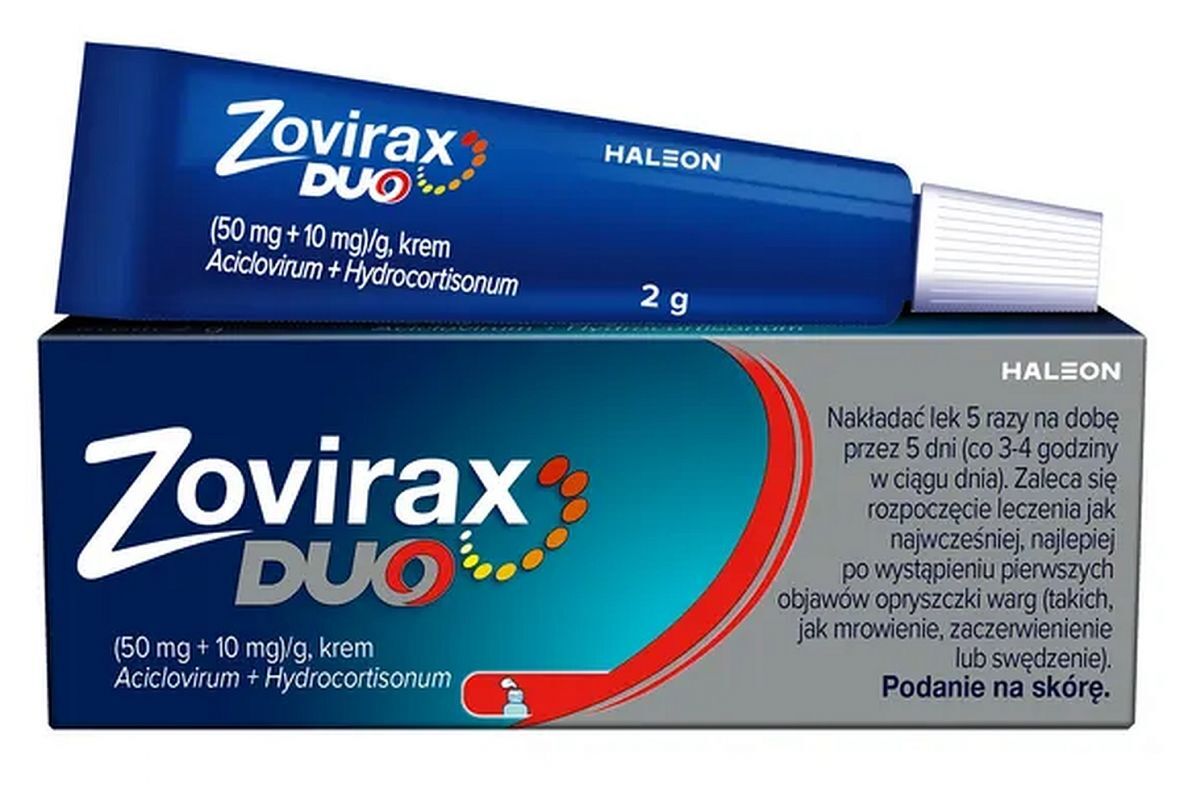 ZOVIRAX DUO cream, treatment of herpes of the lips face