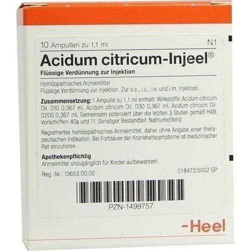 ACIDUM CITRICUM INJEEL, premature aging skin, arteriosclerosis, cerebral sclerosis - UKDorf 