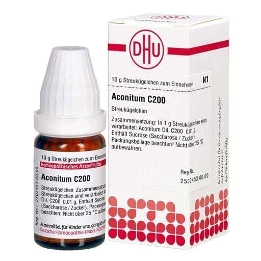 ACONITUM C 200, Aconitum napellus, pneumonia, laryngitis, croup, asthma, sedation - UKDorf 