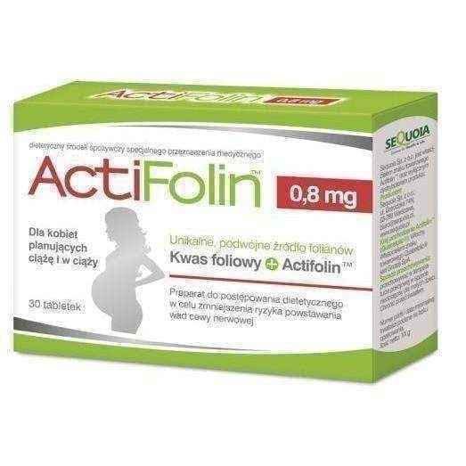 ActiFolin 0,8mg x 30 tablets, folic acid tablets, folate supplements
