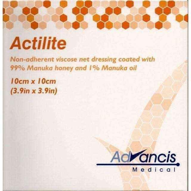 ACTILITE Dressings with Manuka Honey 10cm x 10cm x 1 unit UK