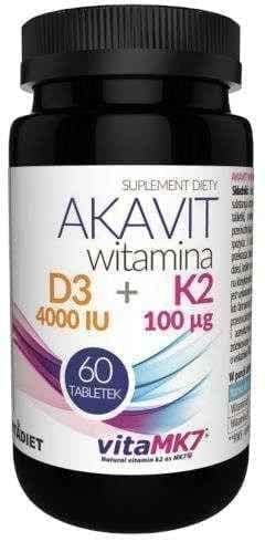 Akavit D3 4000j + K2 100mcg x 60 tablets UK