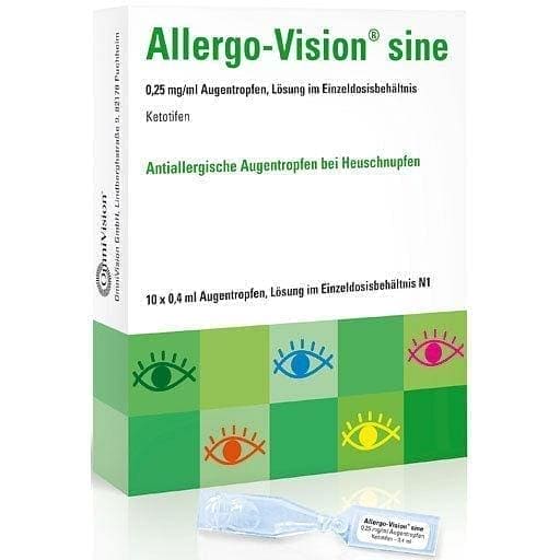 ALLERGO-VISION sine, ketotifen fumarate, allergic conjunctivitis UK